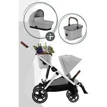 cybex retail gmbh Cybex Gazelle S Kinderwagen inkl. Cot S Babywanne / Kombikinderwagen, Farbe:Stone Grey / Silver