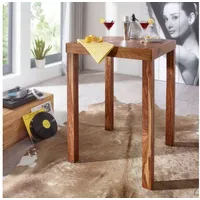 FineBuy Bartisch Massivholz Sheesham 80x80x110cm Stehtisch Bistrotisch Tisch