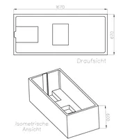 Ottofond Wannenträger Atlanta 1670 x 670 mm