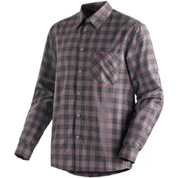 Funktionshemd MAIER SPORTS "Claas", Herren, Gr. 66, Normalgrößen, grau, 85% Polyester, 15% Viscose, Langarm, Hemden, Herren Hemd, langarm Karohemd für Outdoor und Freizeit