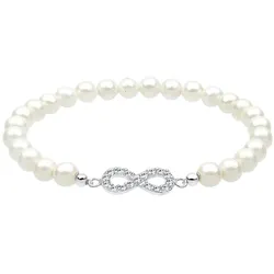 Elli Infinity Perle Kristalle 925 Silber Weiß Damen 