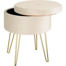 Tectake tectake® Sitzhocker mit Stauraum, rund, gepolstert, in Samtoptik