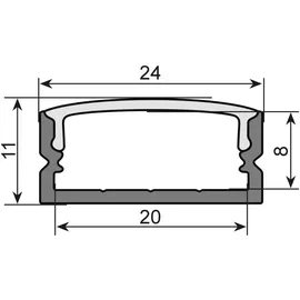 Eurolite U-Profil 20mm LED-Profil silber 2m