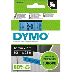 DYMO D1 Beschriftungsband Authentisch 45016 S0720560 Selbsthaftend Schwarz auf Blau 12 mm x 7 m