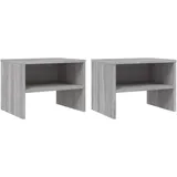 vidaXL Nachttische 2 Stk. Grau Sonoma 40x30x30 cm Holzwerkstoff
