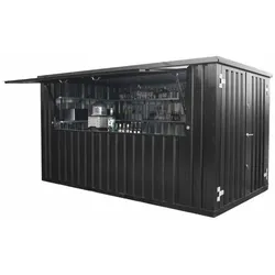 Casa Padrino Stahl Bar Container / Imbiss Container Schwarz 388,2 cm