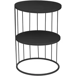 WellHome - 3-stufiger Dekotisch Ø36x52 cm Schwarz