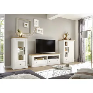 OTTO home Home Affaire Wohnwand Westminster (Set 3-St) Landhausstil exclusiv Pinie Weiss Wotan Eiche