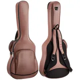 Vevor Gitarrentasche für 41-Zoll-Akustikgitarren mit Außenzubehörfach Braun, Gitarrenrucksack mit Schaumstoffpolsterung, Tragegriff und Schultergurten, 1195 mm Gig Bag aus PU-Leder