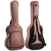 Vevor Gitarrentasche für 41-Zoll-Akustikgitarren mit Außenzubehörfach Braun, Gitarrenrucksack mit Schaumstoffpolsterung, Tragegriff und Schultergurten, 1195 mm Gig Bag aus PU-Leder