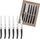 Lou Laguiole 866000MB02BR1 Pro Set mit 6 Steakmessern, Edelstahl/schwarzer Griff, 27,5 x 20 x 3 cm