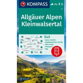 Kompass Wanderkarte 3 Allgäuer Alpen, Kleinwalsertal 1:50.000: