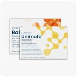 Unicity Feel Great Kombipackung Balance 60 Sachets und Unimate 30 Sachets - Geschmacksrichtungen: Balance Classic / Unimate Ginger