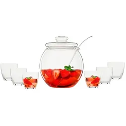 BOHEMIA Cristal Servier-Set 9tlg. Kristall, Kristalloptik Transparent Klar