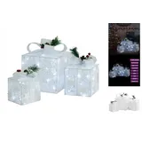 vidaXL Geschenkboxen Deko-Set 3 Stk. Weiß Outdoor Indoor