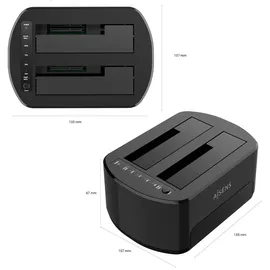 AISENS ASDS-D03B AISENS Dual Dockingstation SATA 2.5 3.5A USB 3.0 3.1 GEN1 Clone