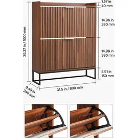 Vevor Schuhkipper 80 x 24 x 100 cm Braun / Braun
