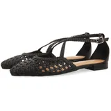 Gioseppo Leskovic Ballerinas aus Leder, Blau, mit Schnürung für Damen, Schwarz, 41 EU