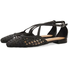 Gioseppo Leskovic Ballerinas aus Leder, Blau, mit Schnürung für Damen, Schwarz, 41 EU