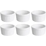 HIT Trading Crème brû­lée Schalen 6er Set LOUIS, Ø 8,5 cm - Weiß - Keramik - 6er-Set