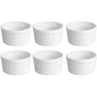 HIT Trading Crème brû­lée Schalen 6er Set LOUIS, Ø 8,5 cm - Weiß - Keramik - 6er-Set
