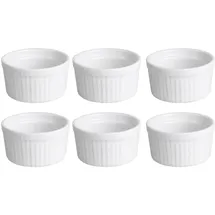 HIT Trading Crème brû­lée Schalen 6er Set LOUIS, Ø 8,5 cm - Weiß - Keramik - 6er-Set