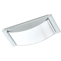 EGLO LED Deckenleuchte Wasao 1, 1 flammige Wandlampe Bad, Badezimmer Lampe aus Edelstahl in Chrom und lackiertem Glas in Weiß, LED Feuchtraumleuchte warmweiß, IP44, L 21 cm
