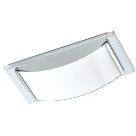 EGLO LED Deckenleuchte Wasao 1, 1 flammige Wandlampe Bad, Badezimmer Lampe aus Edelstahl in Chrom und lackiertem Glas in Weiß, LED Feuchtraumleuchte warmweiß, IP44, L 21 cm