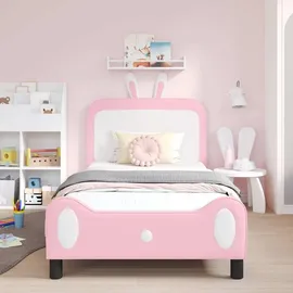 vidaXL Kinderbettgestell mit Kopfteil Rosa 80 x 200 cm PU