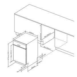 Amica EGSPU 500 911 E Einbau-Geschirrspüler (unterbaufähig, 448 mm breit, Edelstahl)