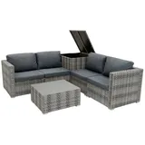 MONSTER SHOP Rattan Modular Gartenmöbel 6-tlg. grau
