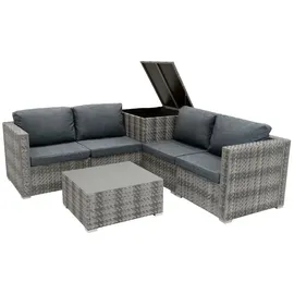 MONSTER SHOP Rattan Modular Gartenmöbel 6-tlg. grau
