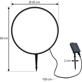 LINDBY LED Solar-Erdspießleuchte Syrene Aluminium 45 cm 1 x 0,24 W warmweiß schwarz
