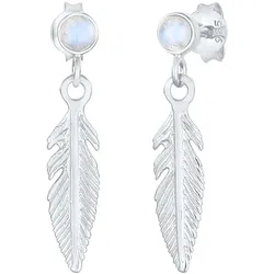 Elli Feder Boho Hippie Mondstein 925 Silber silberfarben Damen 