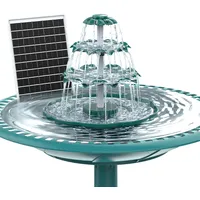AISITIN DIY Brunnen,Vogeltränke Sets mit 6,5W Solar Springbrunnen mit Akku, 3 Stufige Vogelfütterer für Draußen,Vogelbad und DIY Solarbrunnen Abnehmbar und Geeignet für Garten,DIY Wasserspiel