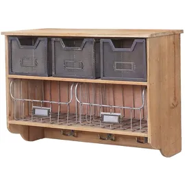 Mendler Wandgarderobe HWC-A43, Haushaltsregal Regal, Tanne Holz Vintage Patchwork 42x60x24cm