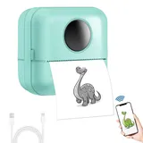 SOARFLY Mini Drucker für Smartphone, Fotodrucker für Smartphone, Mini Drucker Aufkleber, Thermodrucker, Tiny Printer mit Klebepapier, Mini Drucker für Lernhilfe, Notizen, Fotos, DIY - Grün