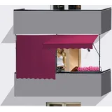 Quick Star Quick-star - 2 Stück Klemmmarkise 250x130cm Bordeaux Balkonmarkise Sonnenschutz Terrassenüberdachung Höhenverstellbar von 200-290cm Markise Balkon