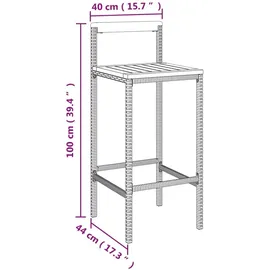vidaXL Gartenbar Set 5-tlg. Schwarz
