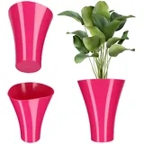 Kadax Blumentopf aus Kunststoff, ⌀16-16,5cm, 13 Farben, Topf mit glänzender Oberfläche, Blumentopfschutz für Kakteen, Ringelblumen, Farne, Pflanzkübel, Pflanztöpfe (Rosa, ⌀ 16,5 cm)