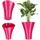 Kadax Blumentopf aus Kunststoff, ⌀16-16,5cm, 13 Farben, Topf mit glänzender Oberfläche, Blumentopfschutz für Kakteen, Ringelblumen, Farne, Pflanzkübel, Pflanztöpfe (Rosa, ⌀ 16,5 cm)