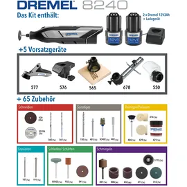 DREMEL 8240-5/65 Platinum+ inkl. 2 x 2,0 Ah + Dremel BOX