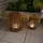 esotec Solarleuchte Rattan 40+28 cm 2er Set braun