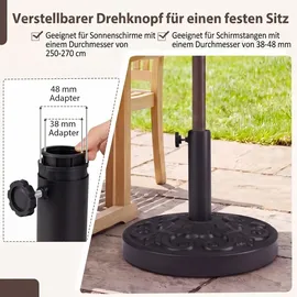 Costway Schirmständer Beton 12 kg Schwarz