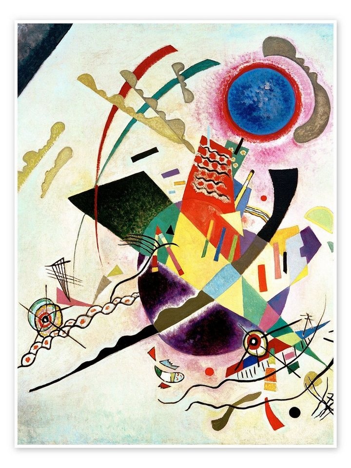 Posterlounge Poster Wassily Kandinsky, Blauer Kreis, Malerei bunt 50 cm x 70 cm