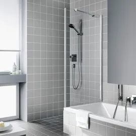 Kermi Pasa XP Seitenwand verkürzt neben Badewanne PXTVD10017VAK 100x175cm, silber hochglanz, ESG klar