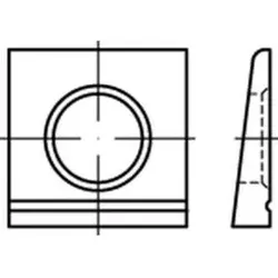 DIN 6917 Scheibe vierkant keilförmig für I-Träger Stahl C45 25mm
