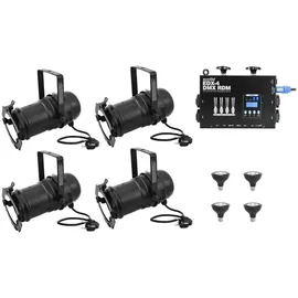 Eurolite Set 4x PAR-30 Spot sw dim2warm + EDX-4 DMX RDM LED-Dimmerpack