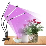 Railee Pflanzenlampe LED Vollspektrum Grow Lampe Pflanzenleuchte Pflanzenlicht Pflanzen LED Wachstumslampe für Pflanzen mit Zeitschaltuhr 3 Farbmodi 10 Lichtstärken 3 Köpfe