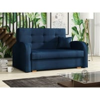 MIRJAN24 Schlafsofa Viva Gold II, mit Bettkasten und Schlaffunktion, 2 Sitzer Polstersofa inkl. Kissen, Wohnlandschaft blau